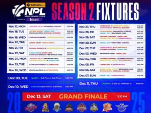 एनपिएलको खेल तालिका सार्वजनिक,  २३ खेल फ्लडलाइटमा हुने