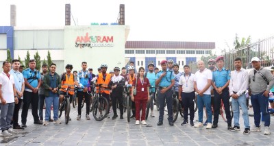 'घुमौं भरतपुर' अभियान प्रवर्द्धन गर्न अंकुरम् एकेडेमीको वृहत साइकल र्याली आयोजना