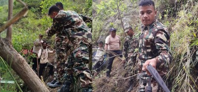 अविरल वर्षाका कारण फसेका नागरिकलाई सेनाले गर्यो उद्धार