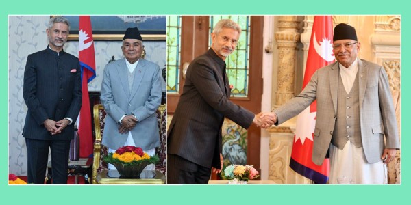 राष्ट्रपति र प्रधानमन्त्रीसँग भारतीय विदेशमन्त्रीले गरे  शिष्टाचार भेट