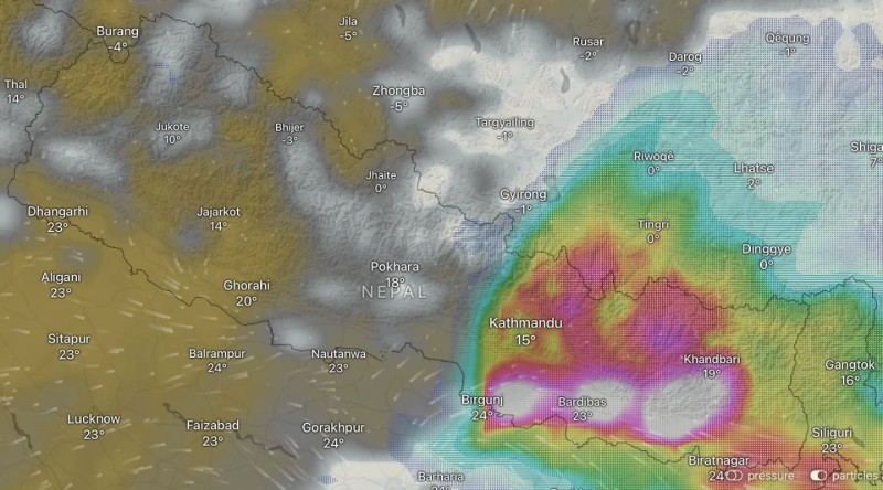 मौसम बदलीः सात मापन केन्द्रमा भारी वर्षा