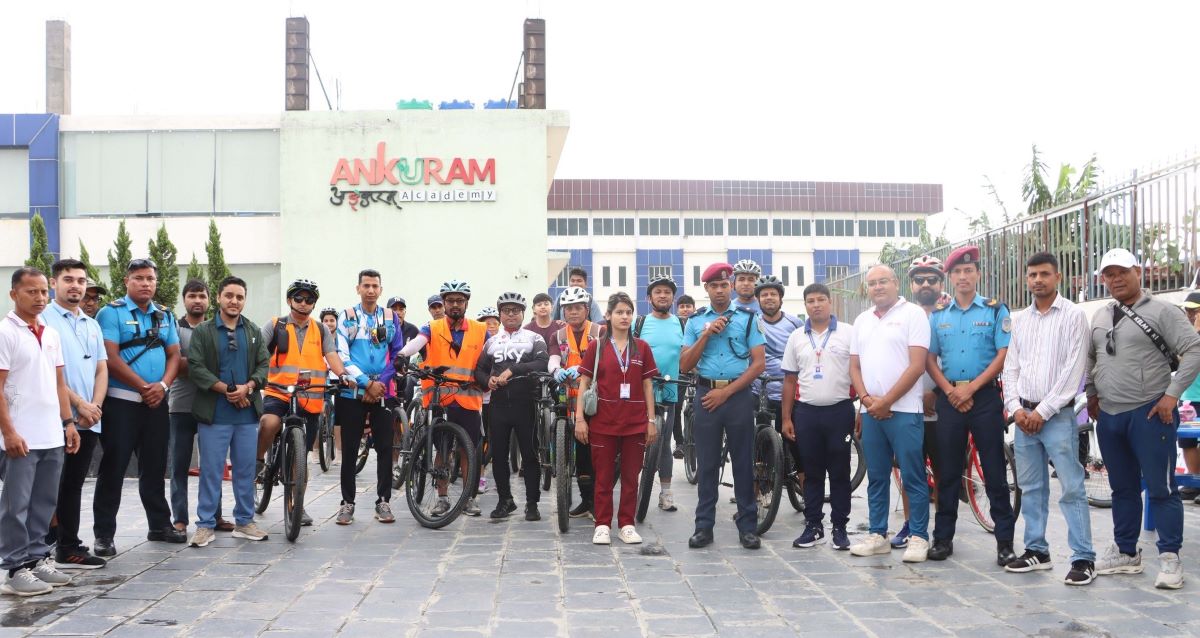 'घुमौं भरतपुर' अभियान प्रवर्द्धन गर्न अंकुरम् एकेडेमीको वृहत साइकल र्याली आयोजना