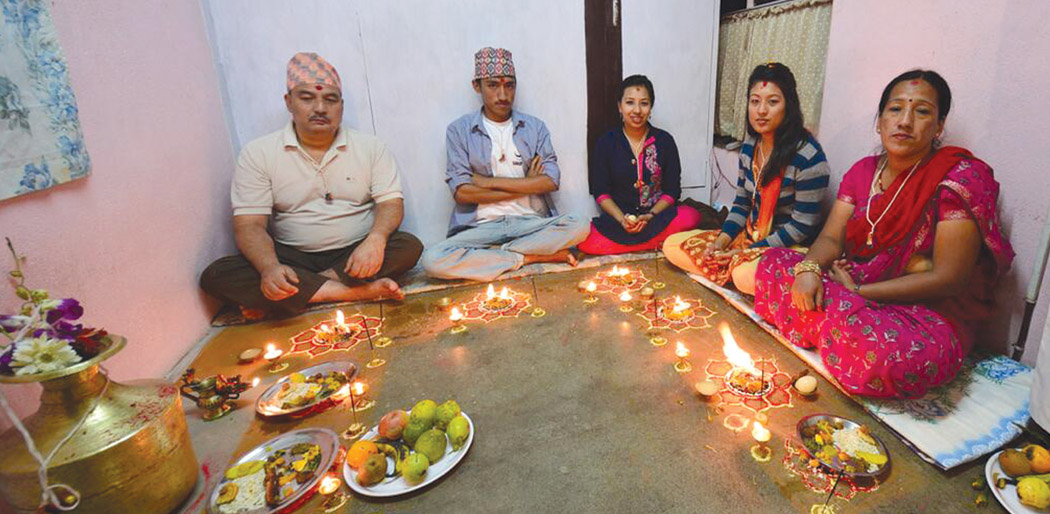 नेवार समुदायमा गरियो म्हः (आत्म) पूजा